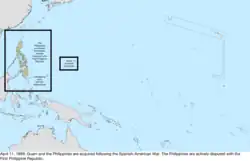 Map of the change to the United States in the Pacific Ocean on April 11, 1899