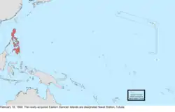 Map of the change to the United States in the Pacific Ocean on February 19, 1900