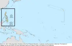 Map of the change to the United States in the Pacific Ocean on March 23, 1901