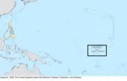 Map of the change to the United States in the Pacific Ocean on August 6, 1936