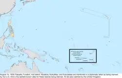 Map of the change to the United States in the Pacific Ocean on August 16, 1939