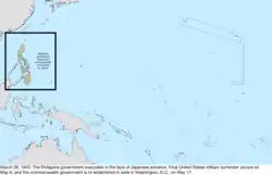 Map of the change to the United States in the Pacific Ocean on March 26, 1942