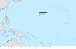 Map of the change to the United States in the Pacific Ocean on September 4, 1945