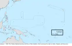 Map of the change to the United States in the Pacific Ocean on January 1, 1949