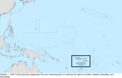 Map of the change to the United States in the Pacific Ocean on October 1, 1978