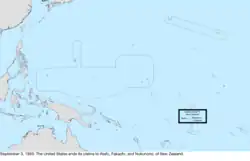 Map of the change to the United States in the Pacific Ocean on September 3, 1983