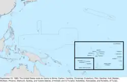 Map of the change to the United States in the Pacific Ocean on September 23, 1983