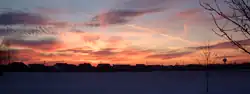 Dawn skies over a West Lafayette neighborhood