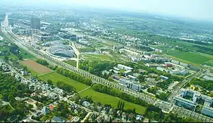 Aerial view of southern Kirchberg circa 2011