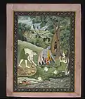 Late Kangra painting, 1815/1825, Rama, Lakshmana, and Sita