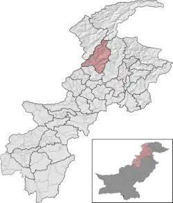 Upper Dir District (red) in Khyber Pakhtunkhwa