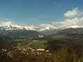 Kamnik's northern suburbs with the Kamnik–Savinja Alps in the background