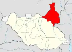 Location in South Sudan.