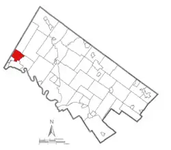 Location of Upper Pottsgrove Township in Montgomery County