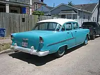 1955 Chevrolet Two-Ten 4-Door Sedan, blue with white top