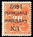 Inverted overprint (Uruguay 1892).