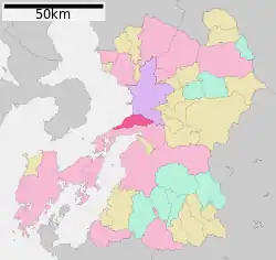 Location of Uto in Kumamoto Prefecture