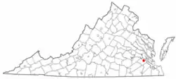 Location of Surry, Virginia