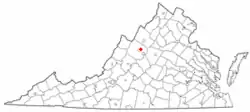 Location of Verona, Virginia