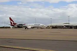 VH-XZJ "Mendoowoorrji" at Geraldton Airport.