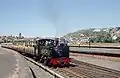 Train with No. 7 leaving Aberystwyth station