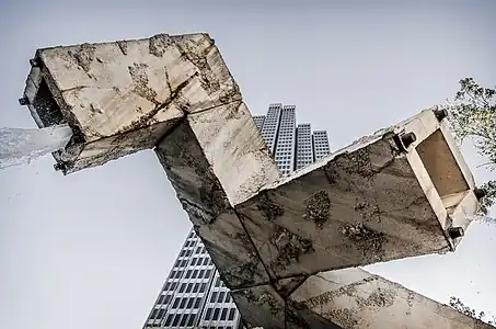 Looking up at Four Embarcadero Center, rough texture retained (2012)