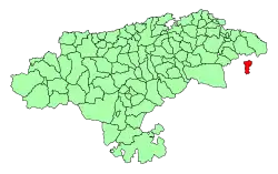 Location of Valle de Villaverde in Cantabria