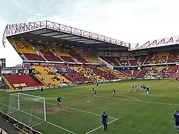 A photograph of the inside of a football stadium