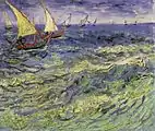 Seascape at Saintes-Maries (Fishing Boats at Sea), 1888, Pushkin Museum, Moscow, Russia (F417)