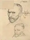 Two Self-Portraits and Several Details, Drawing, Paris, 1886Van Gogh Museum, Amsterdam (F1378r)