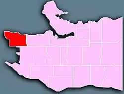 Location of West Point Grey in Vancouver