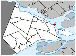 Location within Vaudreuil-Soulanges RCM