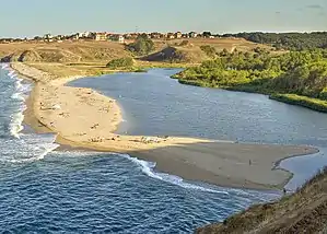 A beach at the mouth of the Veleka, Sinemorets