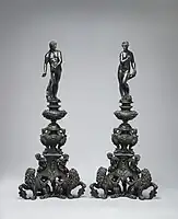 Pair of Italian andiron fronts, around 1600