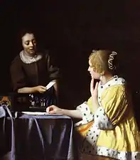 Johannes Vermeer, Mistress and Maid, 1667