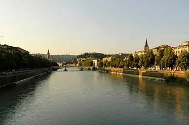 The Adige flowing through Verona