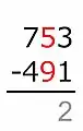 5 − 9 = ... The minuend (5) is too small!