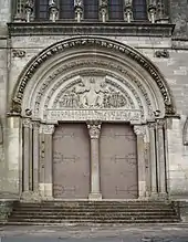 Stone bas-relief of Jesus, from the Vézelay Abbey (Burgundy, France)