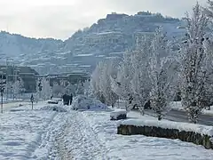 The old town in the snow