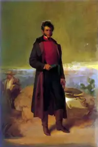 Oil painting of Vicente Guerrero, leader of independence and president of Mexico. Ramón Sagredo (1865)