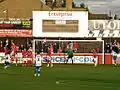 Goal and scoreboard at Bury Road End