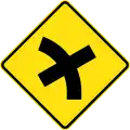 (W2-V104) Crossroad intersection on a curve to left (used in Victoria)