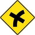 (W2-V104) Crossroad intersection on a curve to right (used in Victoria)