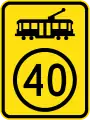 (W5-V110) Tram Speed (used in Victoria and Gold Coast, Queensland)