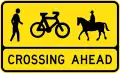 (W6-V105) Pedestrian, Cyclist and Equestrian Crossing Ahead (used in Victoria)