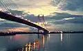 The Second Hooghly Bridge illuminated at night