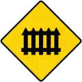 Level crossing with barriers ahead