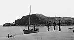 View of Fort Sumter from the sandbar, 1865.