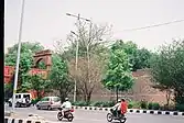View of Gate entry to bridge between Red Fort and Salimgarh Fort with a plaque declaring it as Swatantrata Senani Smarak