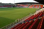 The view from the South Stand, looking over the pitch, the AirWair (right) and a section of the North Stand (left)